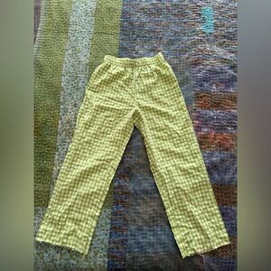 Green Gingham Checkered Pants